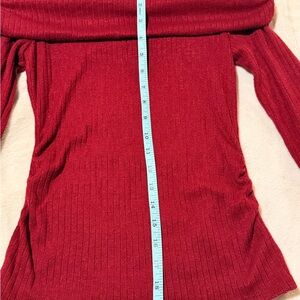 Elegant Red Off-Shoulder Sweater